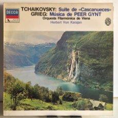 Discos de vinilo: TCHAIKOVSKY: SUITE DE ”CASCANUECES” - GRIEG: MÚSICA DE PEER GYNT - (VON KARAJAN) - LP