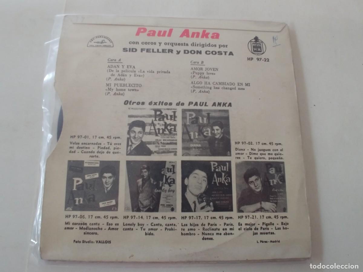 Discos de vinilo: PAUL ANKA-EP ADAN Y EVA +3 - Foto 2
