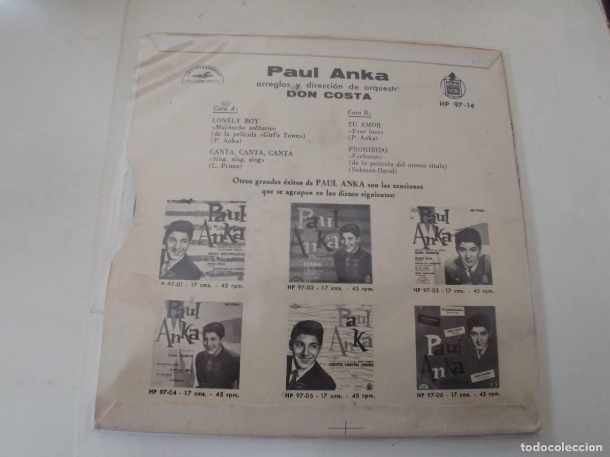 Discos de vinilo: PAUL ANKA-EP LONELY BOY +3 - Foto 2