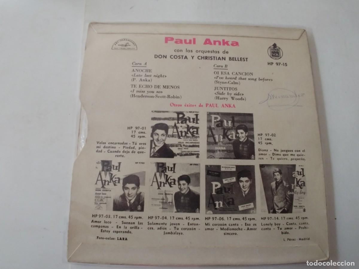 Discos de vinilo: PAUL ANKA-EP NIGHT +3 - Foto 2