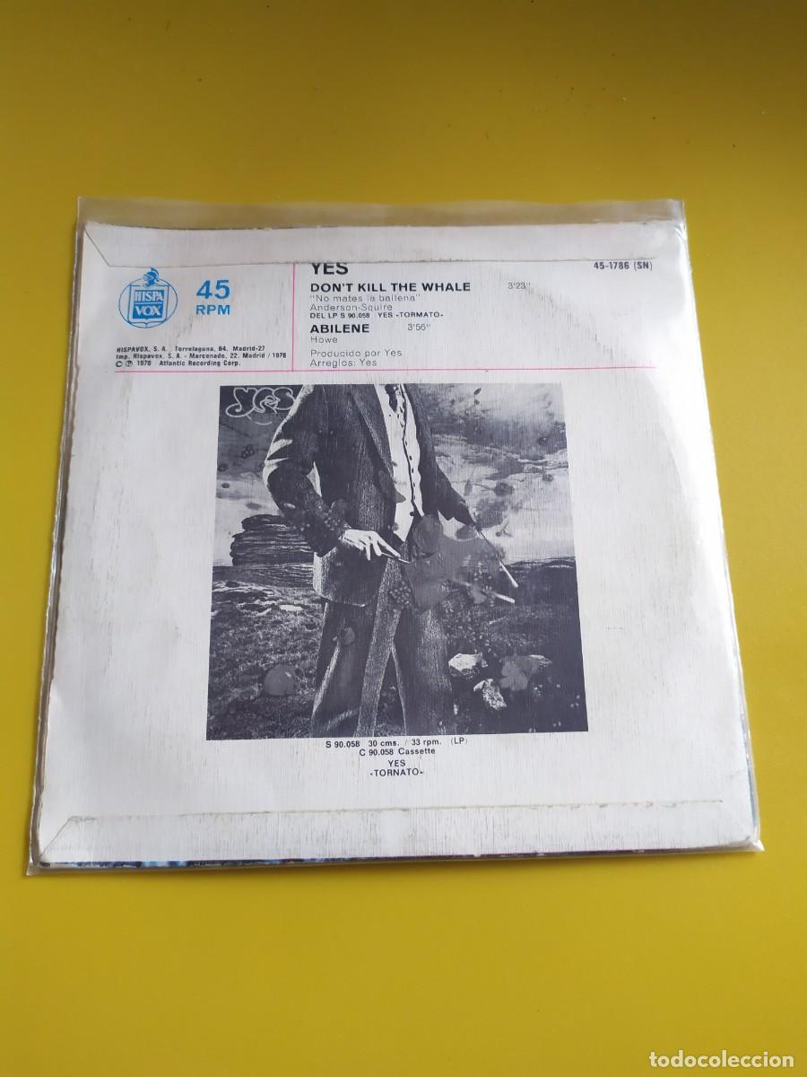 Discos de vinilo: Yes - Dont kill the whale / Abilene 1978 - Foto 2