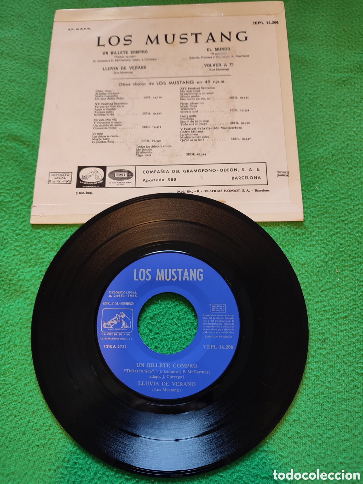 Discos de vinilo: Los Mustang - Un billete compr&oacute; + 3 - Foto 2
