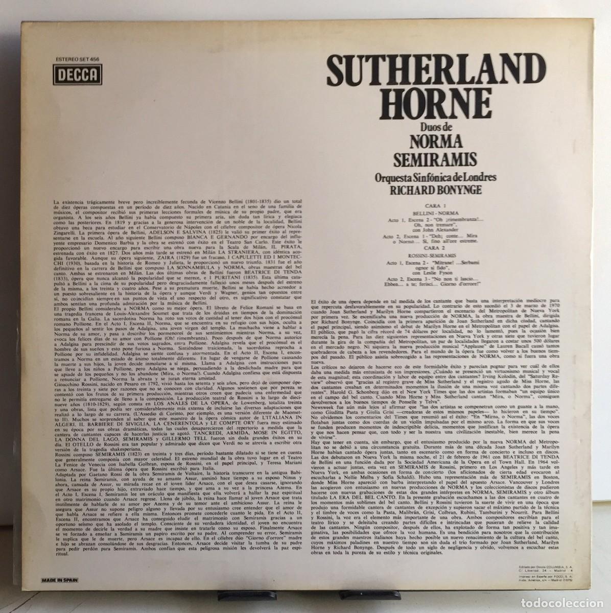 Discos de vinilo: Sutherland - Horne -Duos de Semiramis - LP - Foto 2