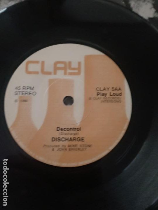 Discos de vinilo: Discharge- Descontrol +2- Single Clay 1980 UK - Foto 3