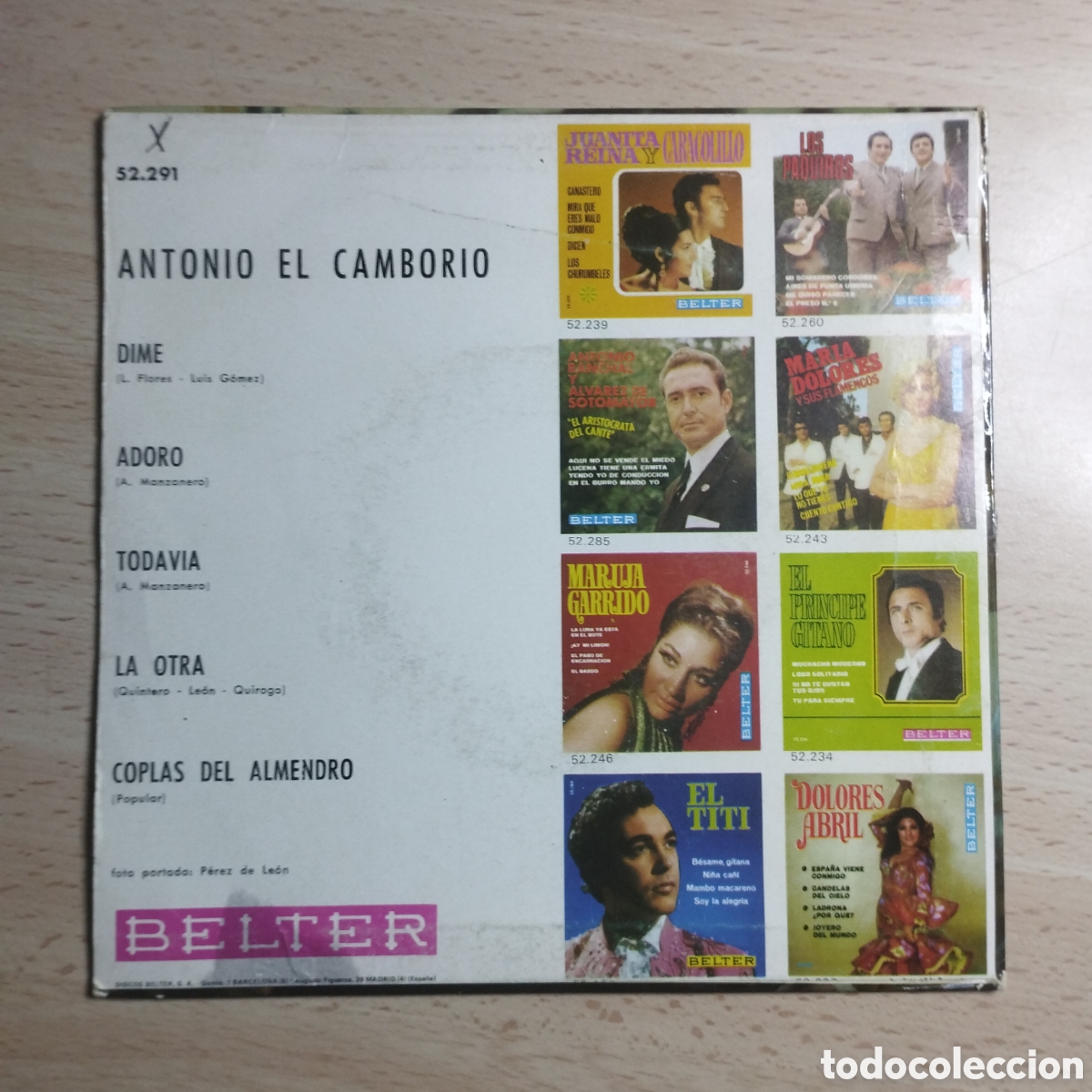 Discos de vinilo: EP 7&rdquo; Antonio el Camborio 1969 Dime + 4 - Foto 2