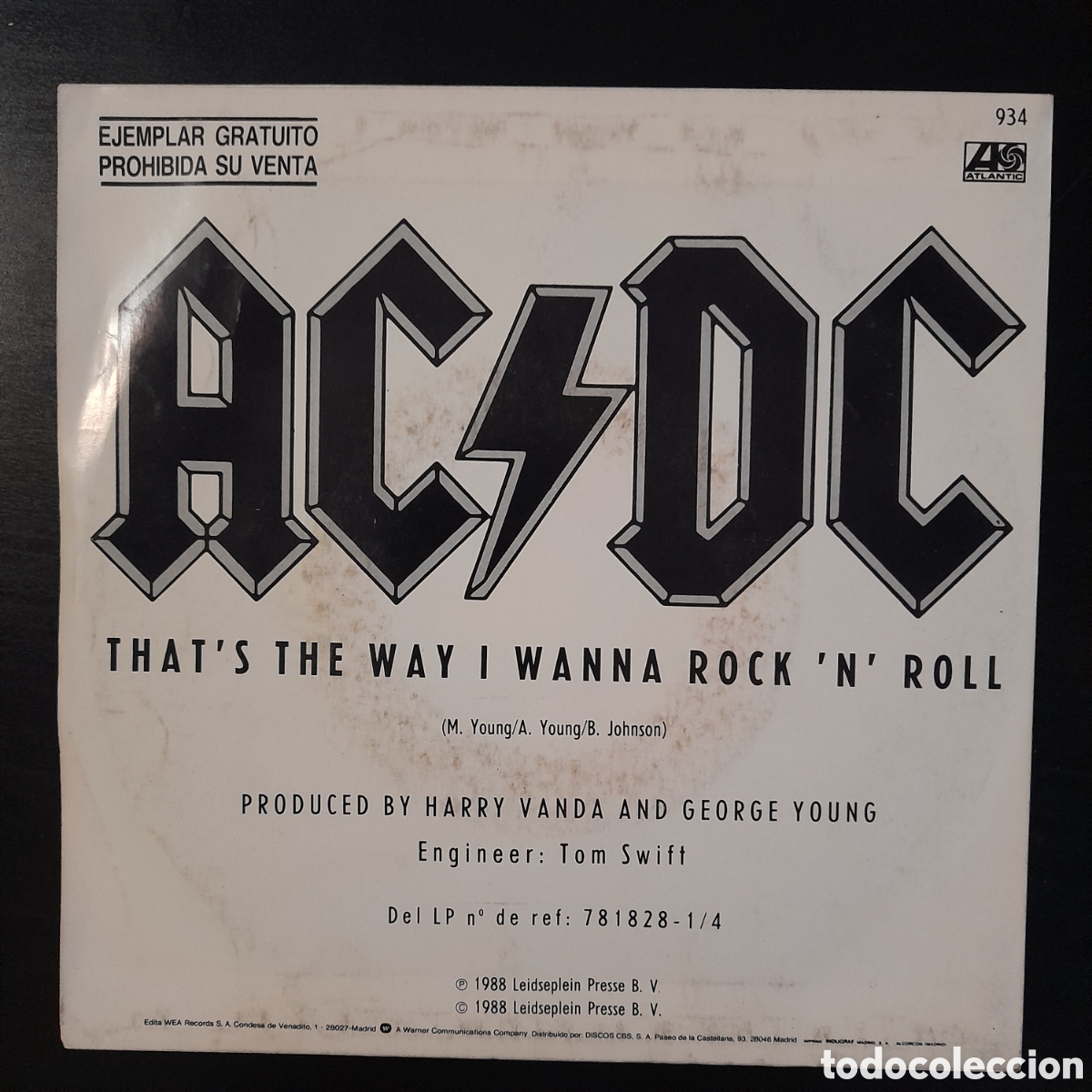 ac/dc acdc – that's the way i wanna rock n roll - Compra venta en  todocoleccion