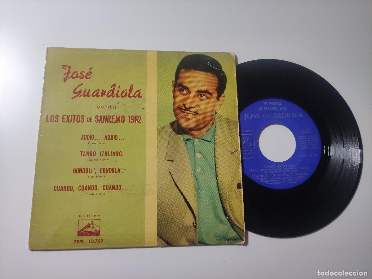 Discos de vinilo: JOSE GUARDIOLA exitos de sanremo 1962 - Foto 1