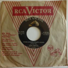 Discos de vinilo: TONY PERKINS. WHEN SCHOOL STARTS AGAIN/ ROCKET TO THE MOON. RCA-VICTOR, USA 1957 SINGLE