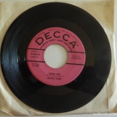 Discos de vinilo: JUSTIN TUBB. ROCK IT ON DOWN TO MY HOUSE/ SUGAR LIPS. DECCA, USA 1958 SINGLE PROMOCIONAL