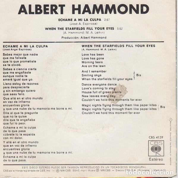Discos de vinilo: Albert Hammond &lrm;&ndash; Echame A Mi La Culpa - Foto 2
