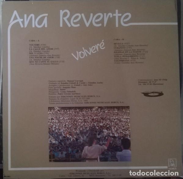 Discos de vinilo: Ana Reverte &lrm;&ndash; Volver&eacute; - Foto 2