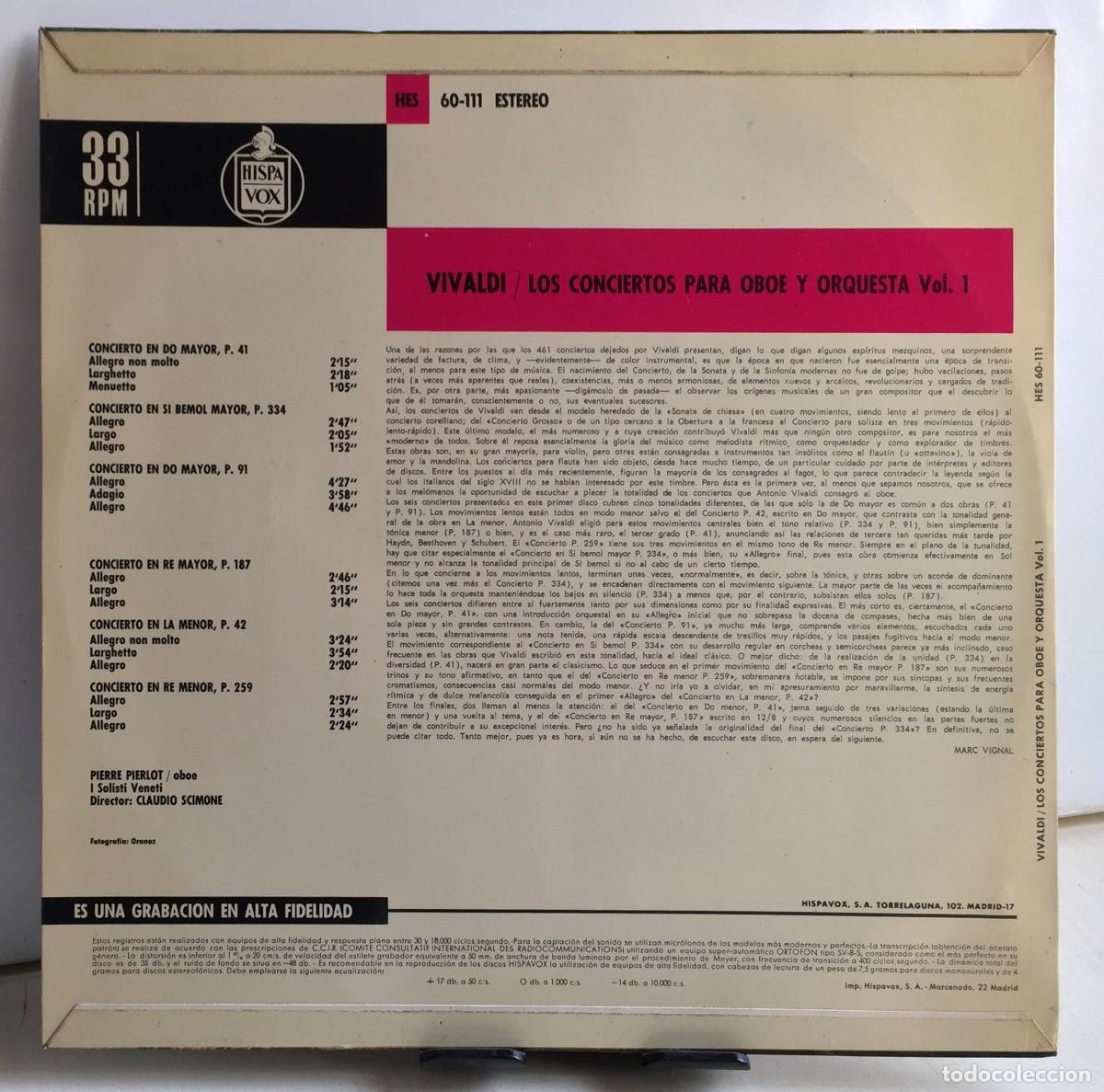 Discos de vinilo: Vivaldi - Los conciertos para oboe y orquesta - LP - Foto 2