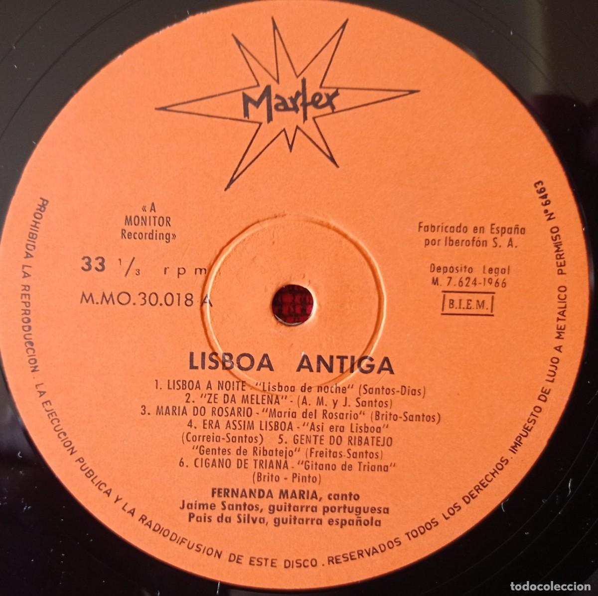 Discos de vinilo: FERNANDA MARIA ** Lisboa Antiga ** VINILO LP 1966 - Foto 3