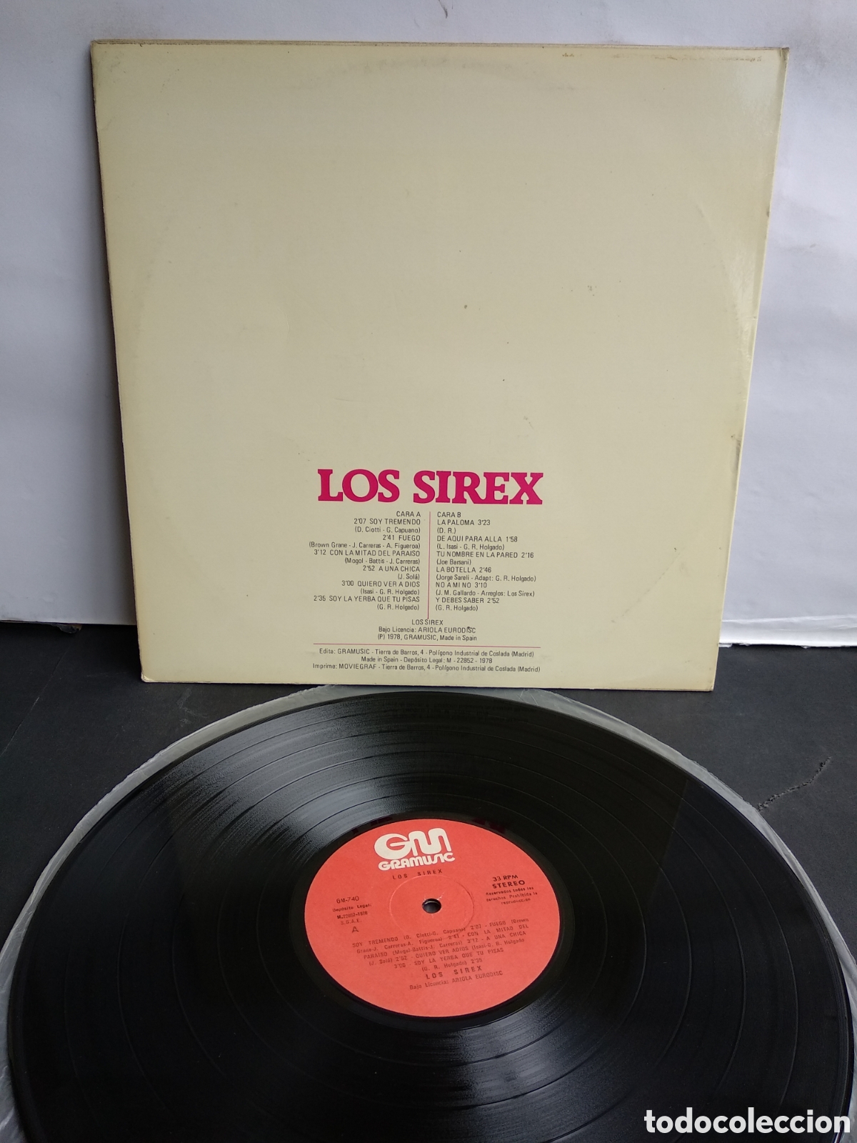 Discos de vinilo: LOS SIREX, SPAIN, GRAMUSIC, 1978, J.1 - Foto 2