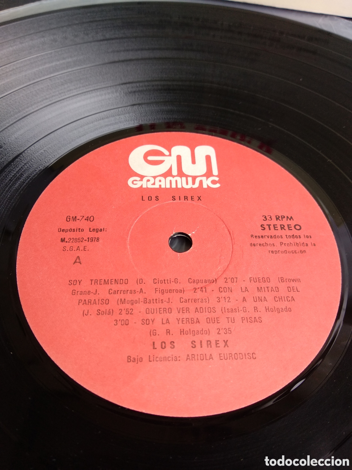 Discos de vinilo: LOS SIREX, SPAIN, GRAMUSIC, 1978, J.1 - Foto 3