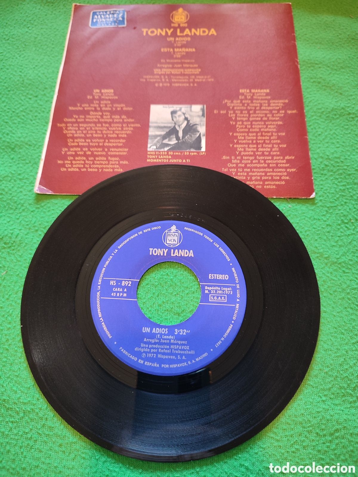 Discos de vinilo: Tony Landa - Un adios - Foto 2