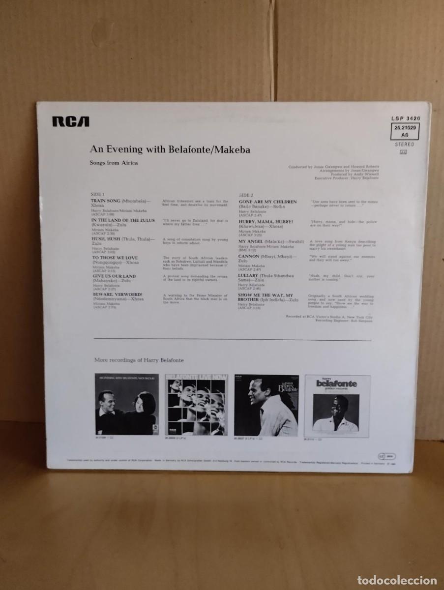 Discos de vinilo: BELAFONTE / MAKEBA ---- AN EVENING WITH - Foto 2