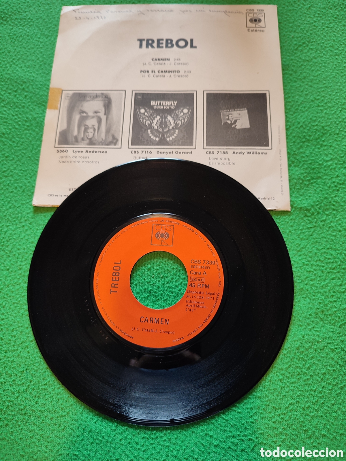 Discos de vinilo: Tr&eacute;bol - Carmen Vinilo Single - Foto 2
