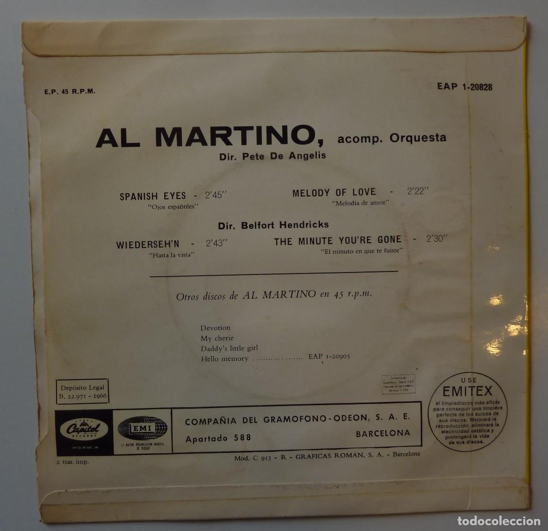 Discos de vinilo: AL MARTINO // SPANISH EYES+3 // 1966 // EP - Foto 2
