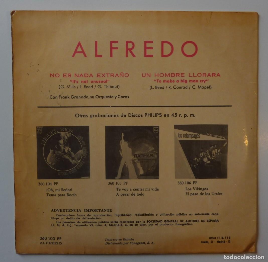 Discos de vinilo: ALFREDO // NO ES NADA EXTRA&Ntilde;O // 1967 // SINGLE - Foto 2
