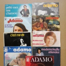 Discos de vinilo: DISCO SINGLE. NUEVE DISCOS DE ADAMO. (PRETE MOI UNE CHANSON - C'EST MA VIE - LES BELLES DAMES...)