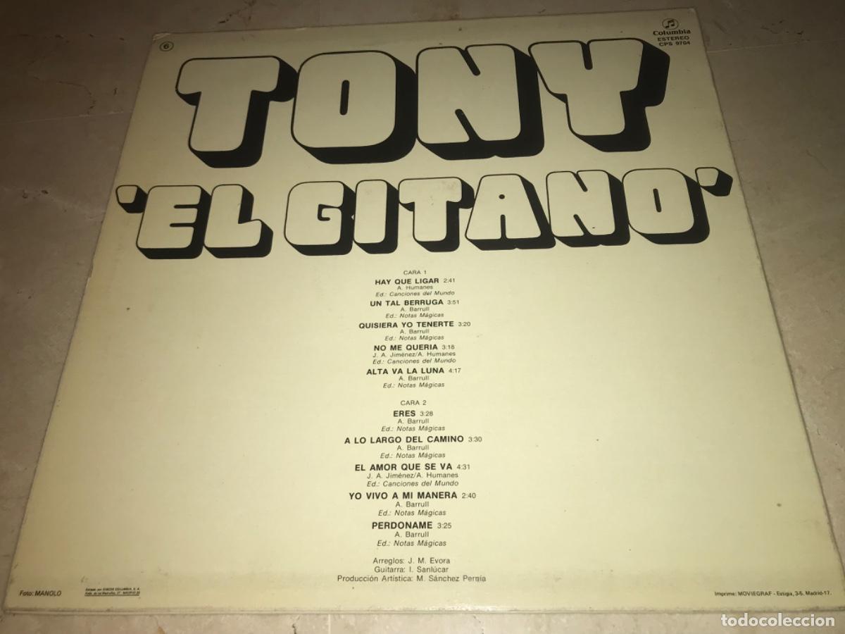 Discos de vinilo: TONY EL GITANO-ORIGINAL COLUMBIA 1982-RARO - Foto 2