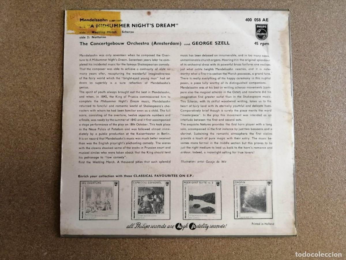 Discos de vinilo: DISCO SINGLE. A MIDSUMMER NIGHTS DREAM (MENDELSSOHN) PHILLIPS - Foto 2