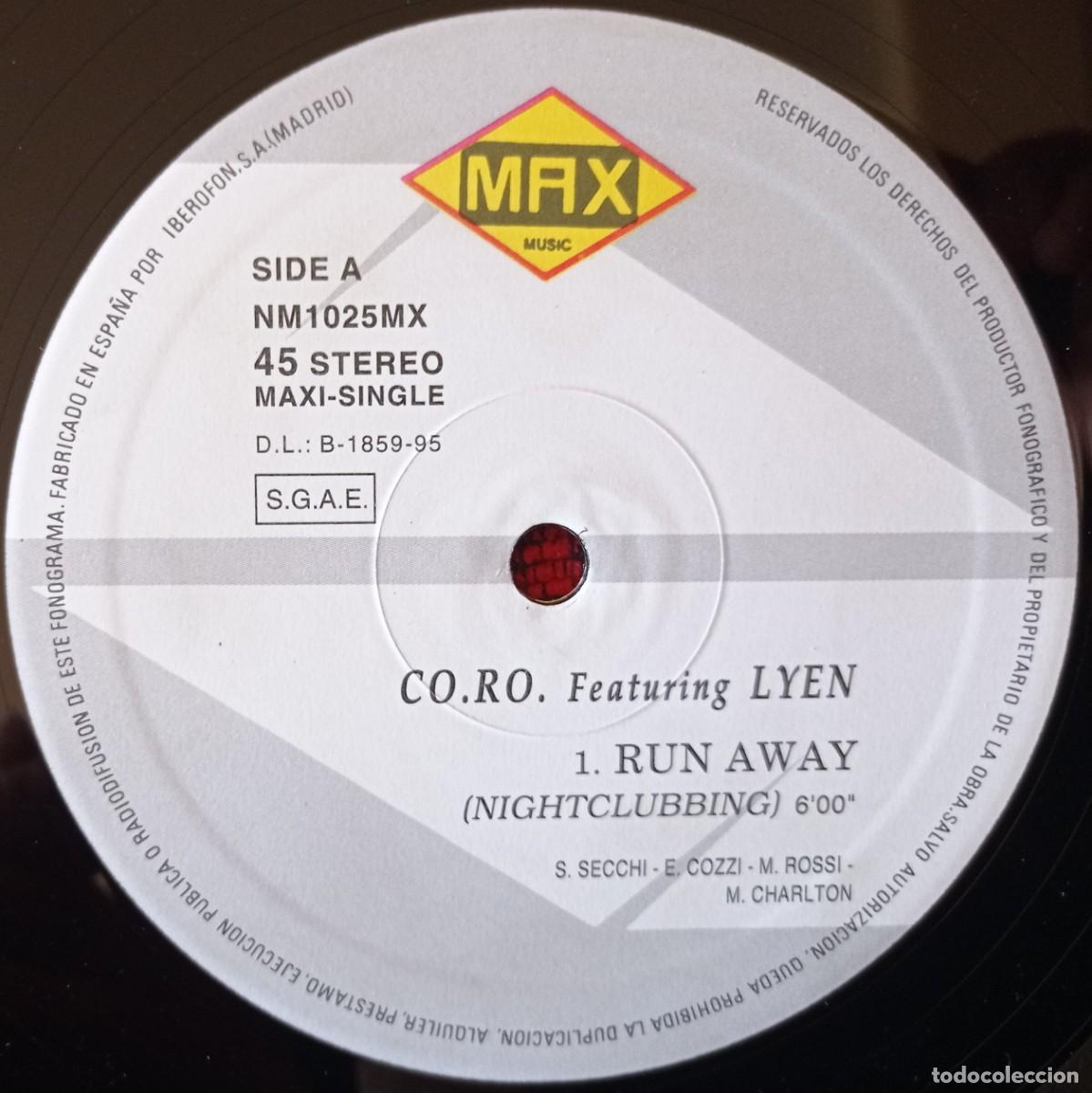 Discos de vinilo: CO.RO Featuring LYEN ** Run Away ** MAXI SINGLE VINILO ORIGINAL 1995 - Foto 3