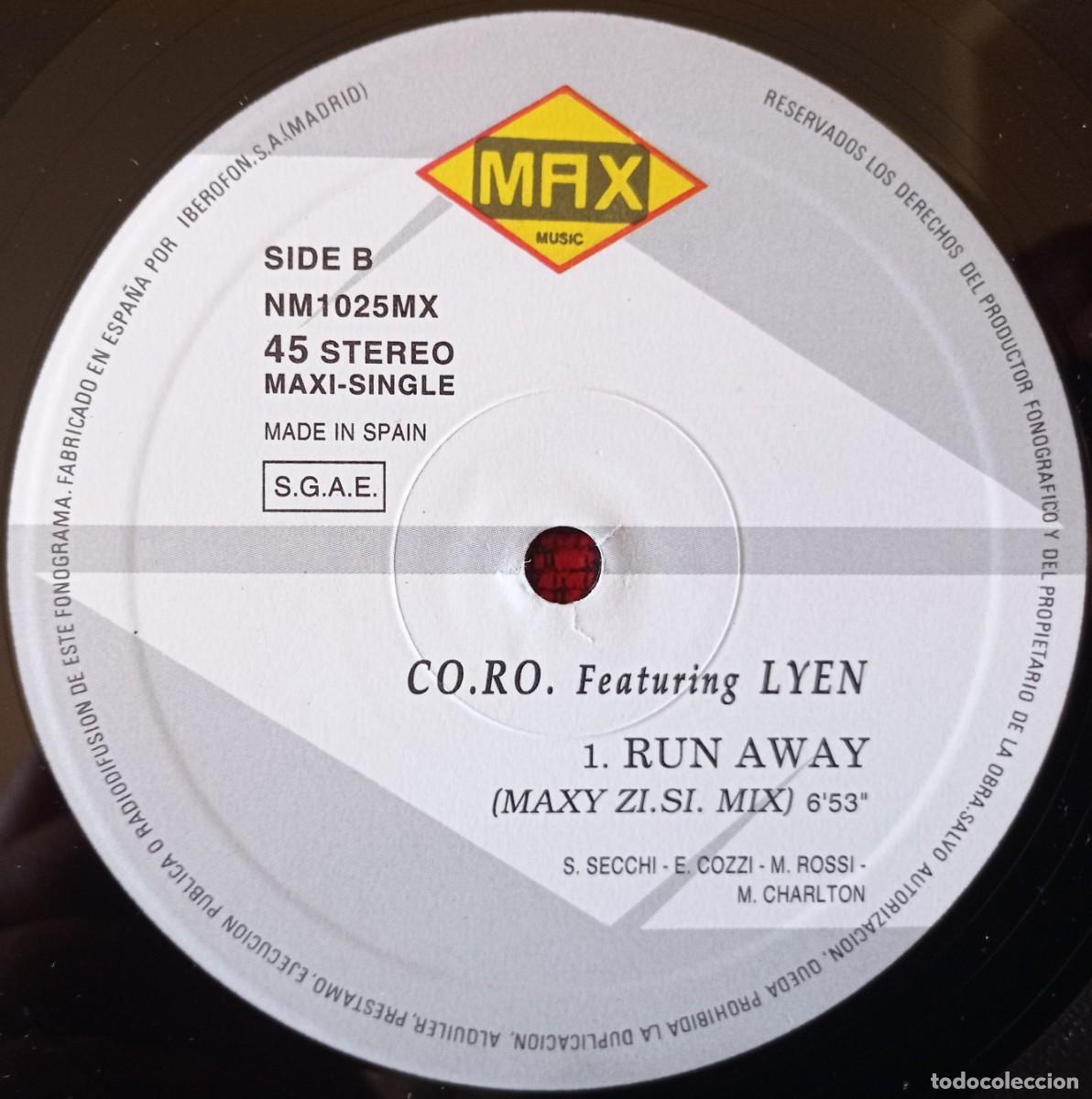 Discos de vinilo: CO.RO Featuring LYEN ** Run Away ** MAXI SINGLE VINILO ORIGINAL 1995 - Foto 4