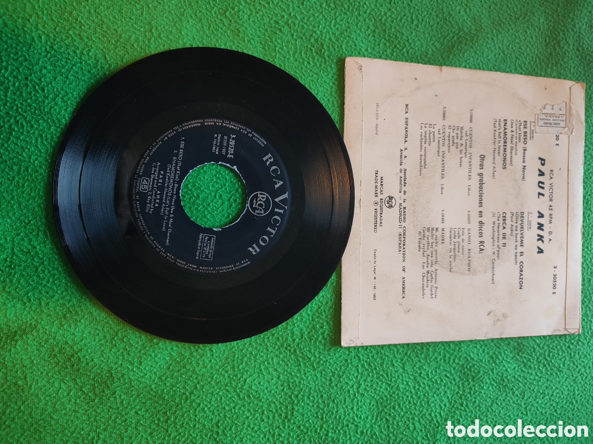 Discos de vinilo: Paul Anka - Ese beso + 3 - Foto 2