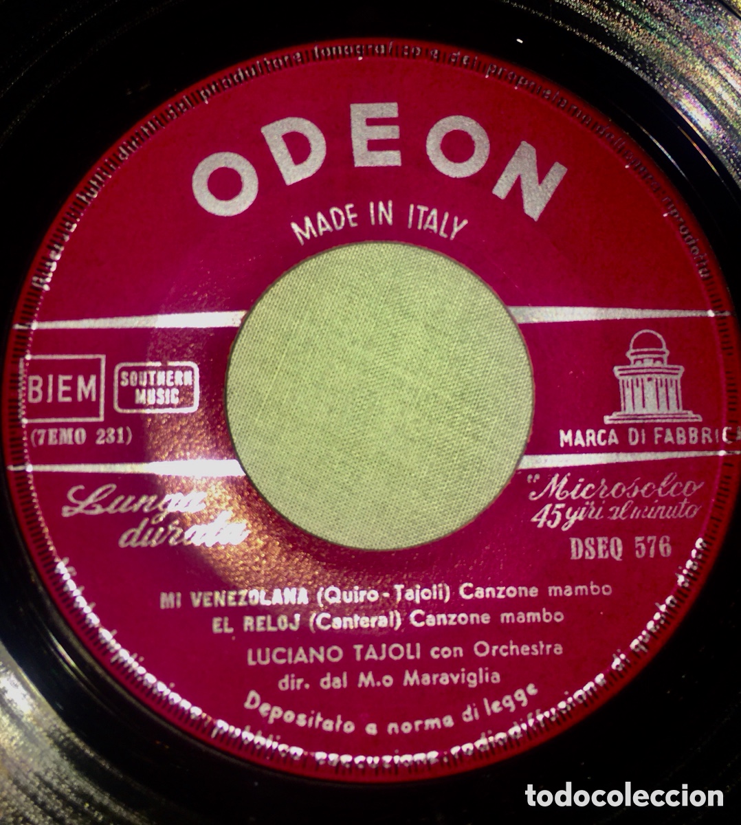 Disques de vinyle: Ep 45&rdquo; Luciano tajo li- Mi velenzolana en castellano