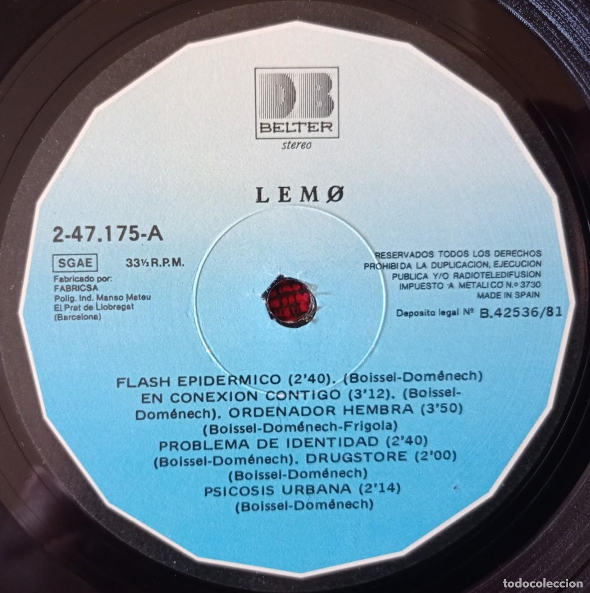 Discos de vinilo: LEMO ** Flash Epidermico ** VINILO LP ORIGINAL 1981 CON ENCARTE - Foto 3