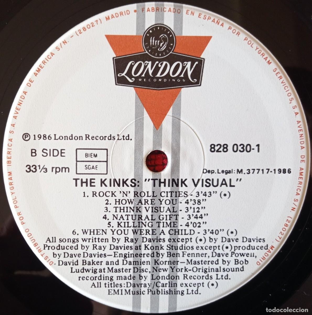 Discos de vinilo: THE KINKS ** Think Visual ** VINILO LP ORIGINAL 1986 CON ENCARTE - Foto 4