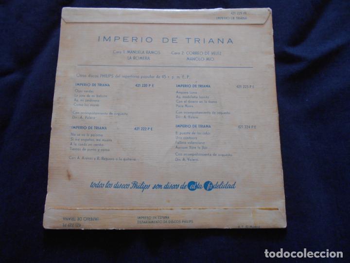 Discos de vinilo: IMPERIO DE TRIANA // MANUELA RAMOS + 3 // PHILIPS 421 229 PE - Foto 2