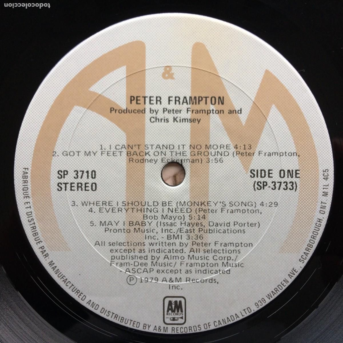 Discos de vinilo: Peter Frampton &lrm;&ndash; Where I Should Be , Canada 1979 A&M Records - Foto 5
