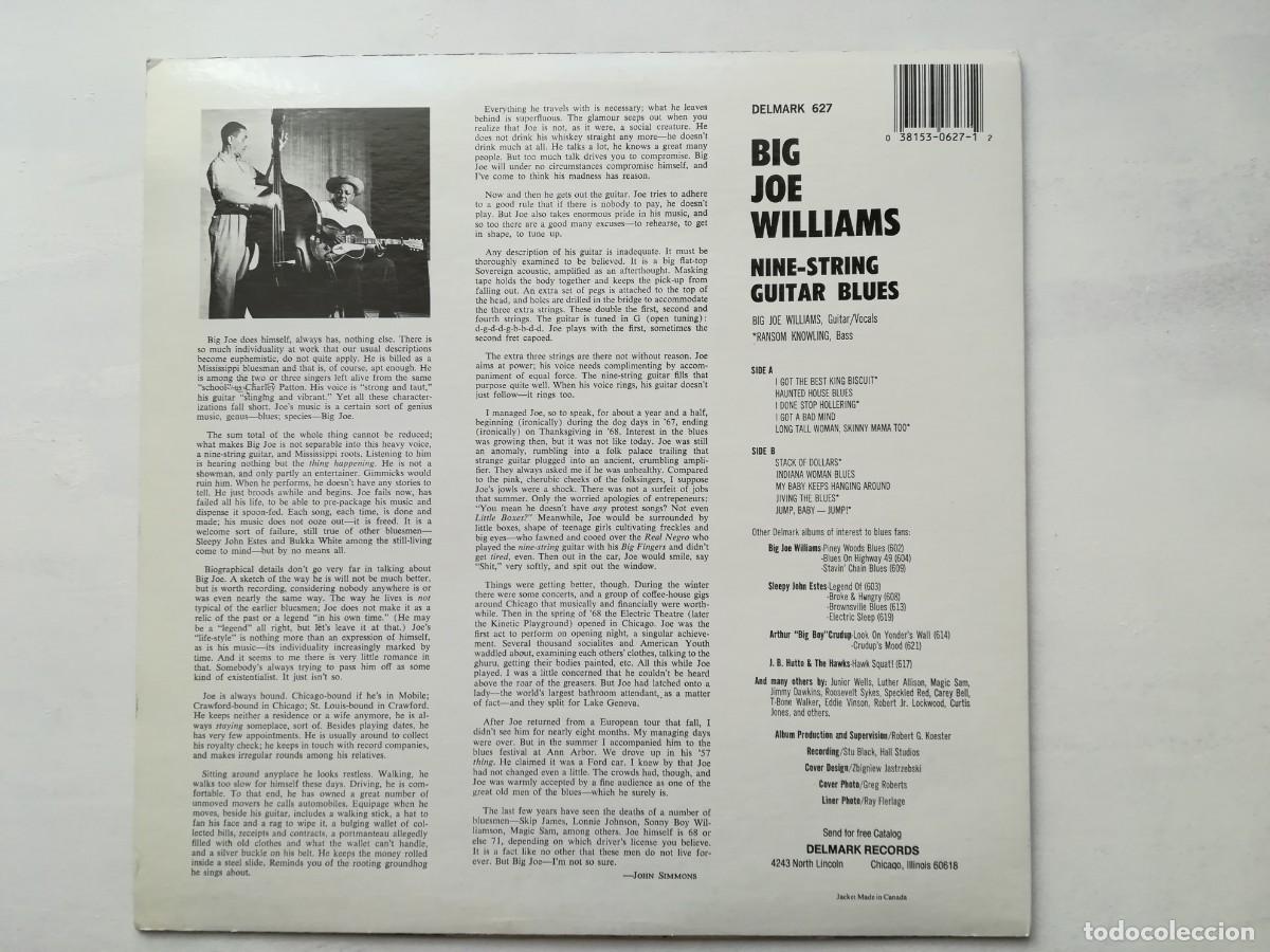 Discos de vinilo: Big Joe Williams. Nine Strings Guitar Blues. LP - Foto 2