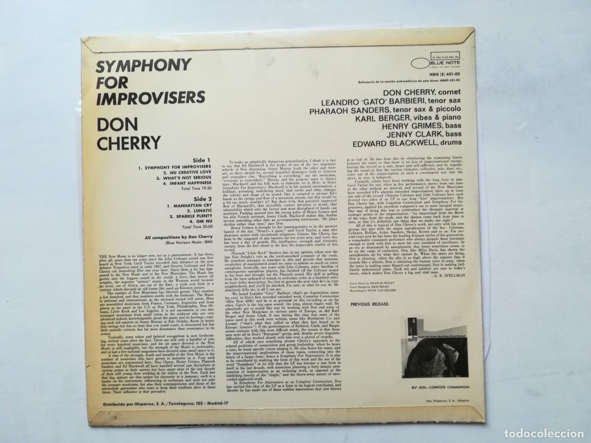 Discos de vinilo: Don Cherry. Symphony For Improvisers. LP - Foto 2