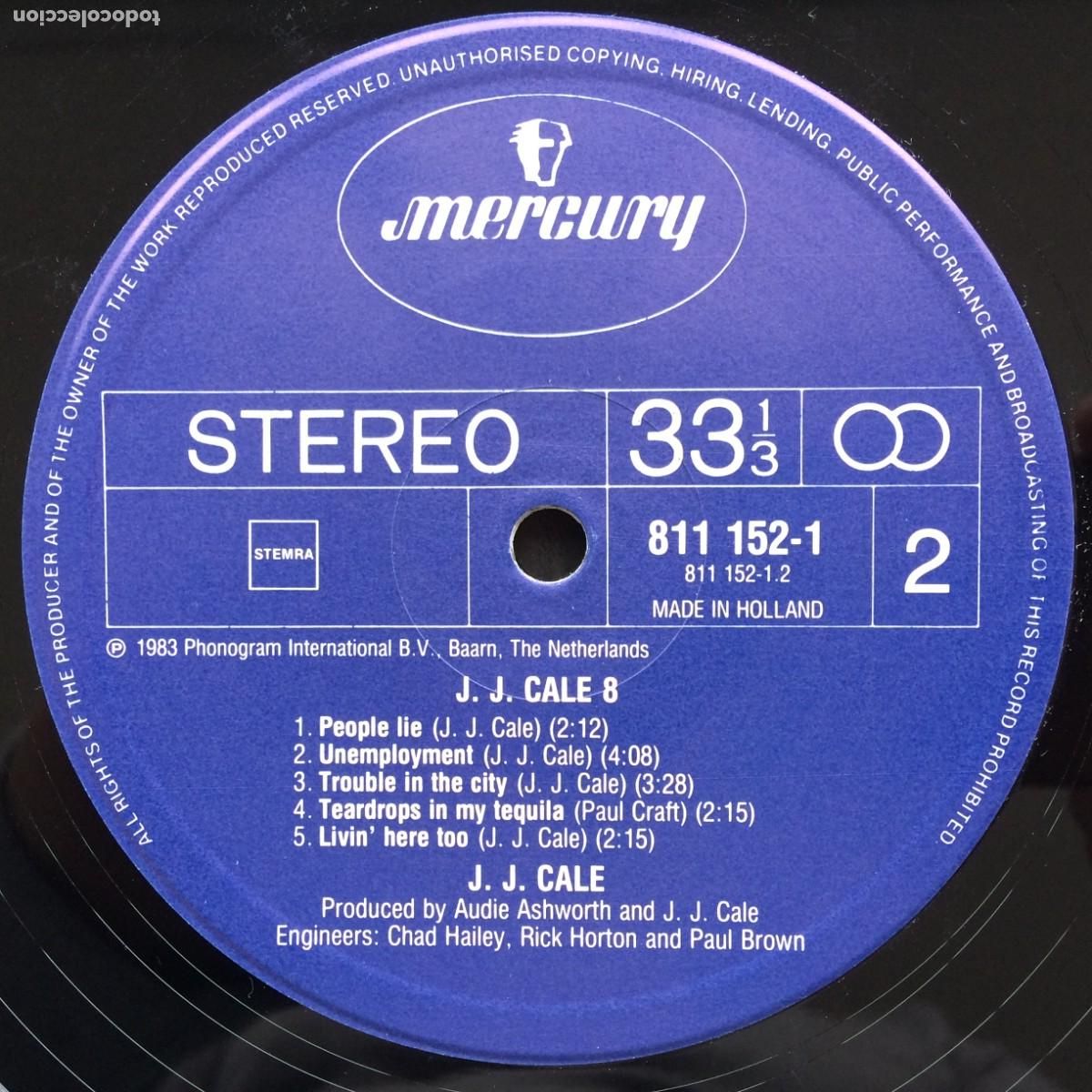 Discos de vinilo: J.J. Cale &lrm;&ndash; #8 , Holanda 1983 Mercury - Foto 4