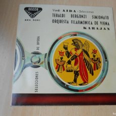 Discos de vinilo: ORQ. FILARMONICA DE VIENA - HERBERT VON KARAJAN -, EP, AIDA + 3, AÑO 1961, DECCA STEREO SEC 5091