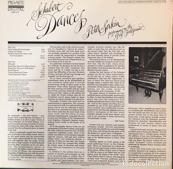 Discos de vinilo: Schubert - Peter Serkin &ndash; Dances - Foto 2