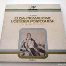 Discos de vinilo: ÓPERA ELISA / PIGMALIONE / L'OSTERIA PORTOGHESE. L. CHERUBINI. COFRE 3 LP. 1981. MEL 153. VINILOS M.