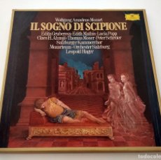 Discos de vinilo: ÓPERA IL SOGNO DI SCIPIONE. W. AMADEUS MOZART. COFRE 3 LPS. 1980. 2740-218. VINILOS MINT.