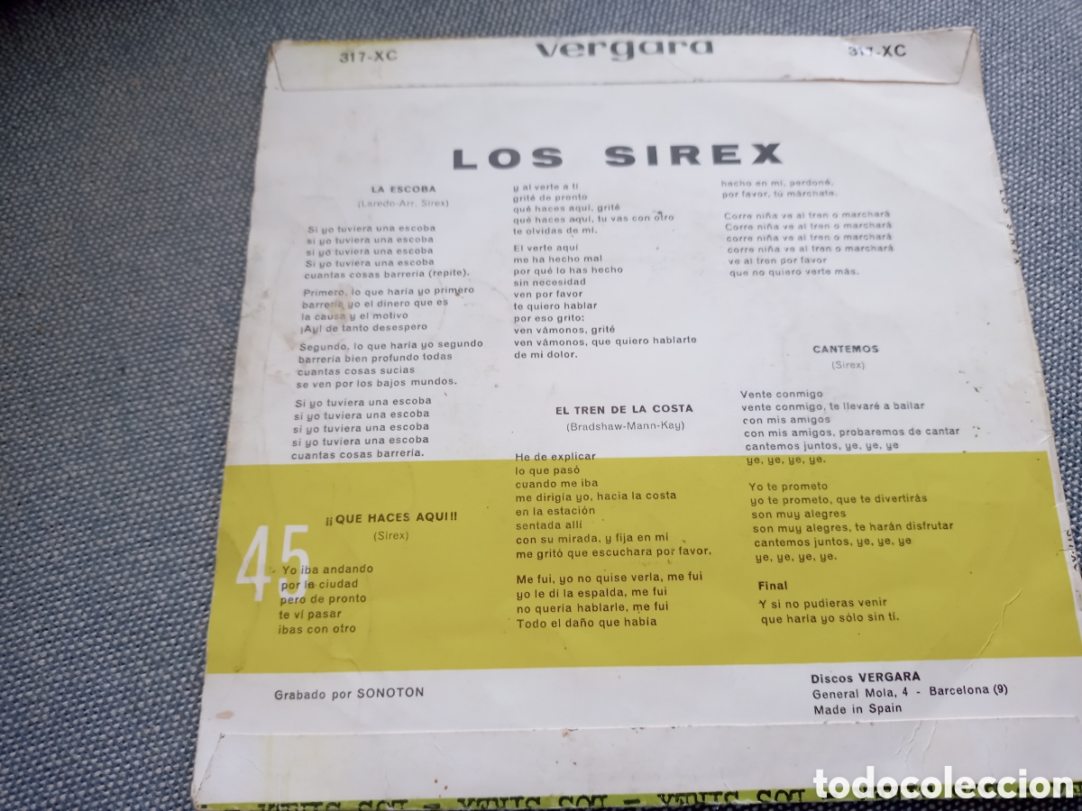 Discos de vinilo: Los sirex single vinilo 1965 la escoba - Foto 2