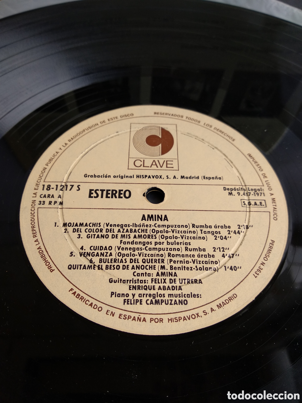Discos de vinilo: AMINA, SPAIN, CLAVE, 1971, J.1 - Foto 3