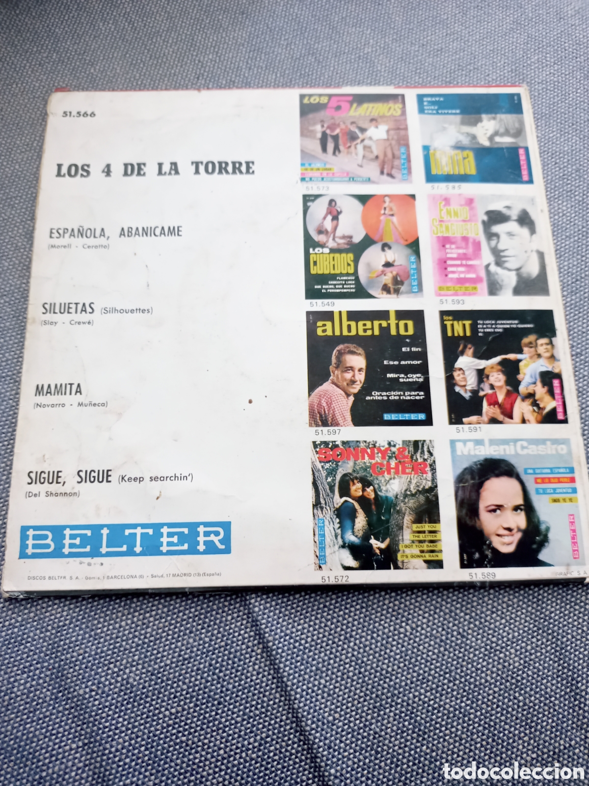 Discos de vinilo: Los 4 de la torre vinilo single 1965 - Foto 2