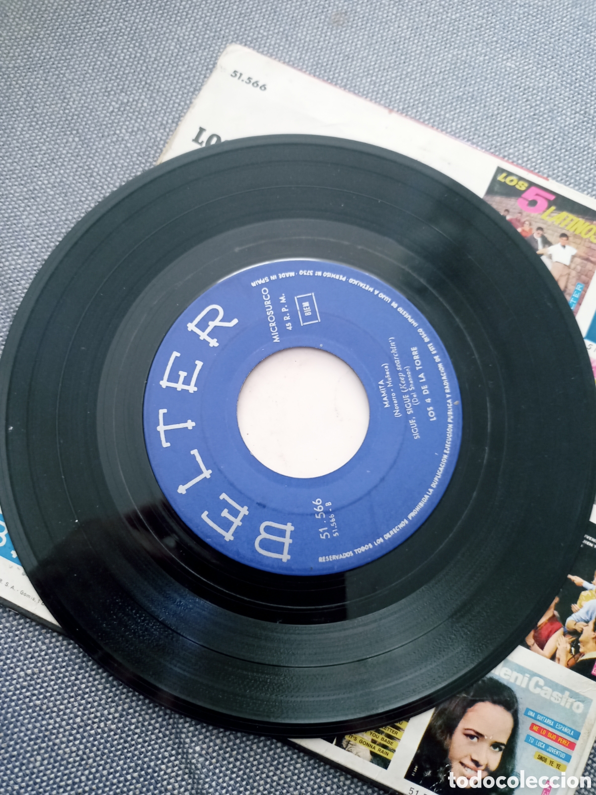 Discos de vinilo: Los 4 de la torre vinilo single 1965 - Foto 3