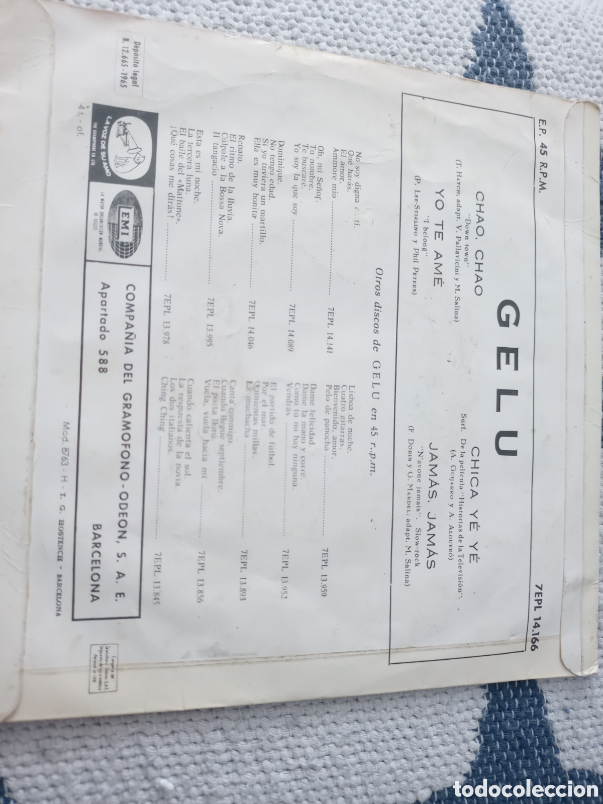 Discos de vinilo: Gelu single vinilo 1965 down town +3 - Foto 2
