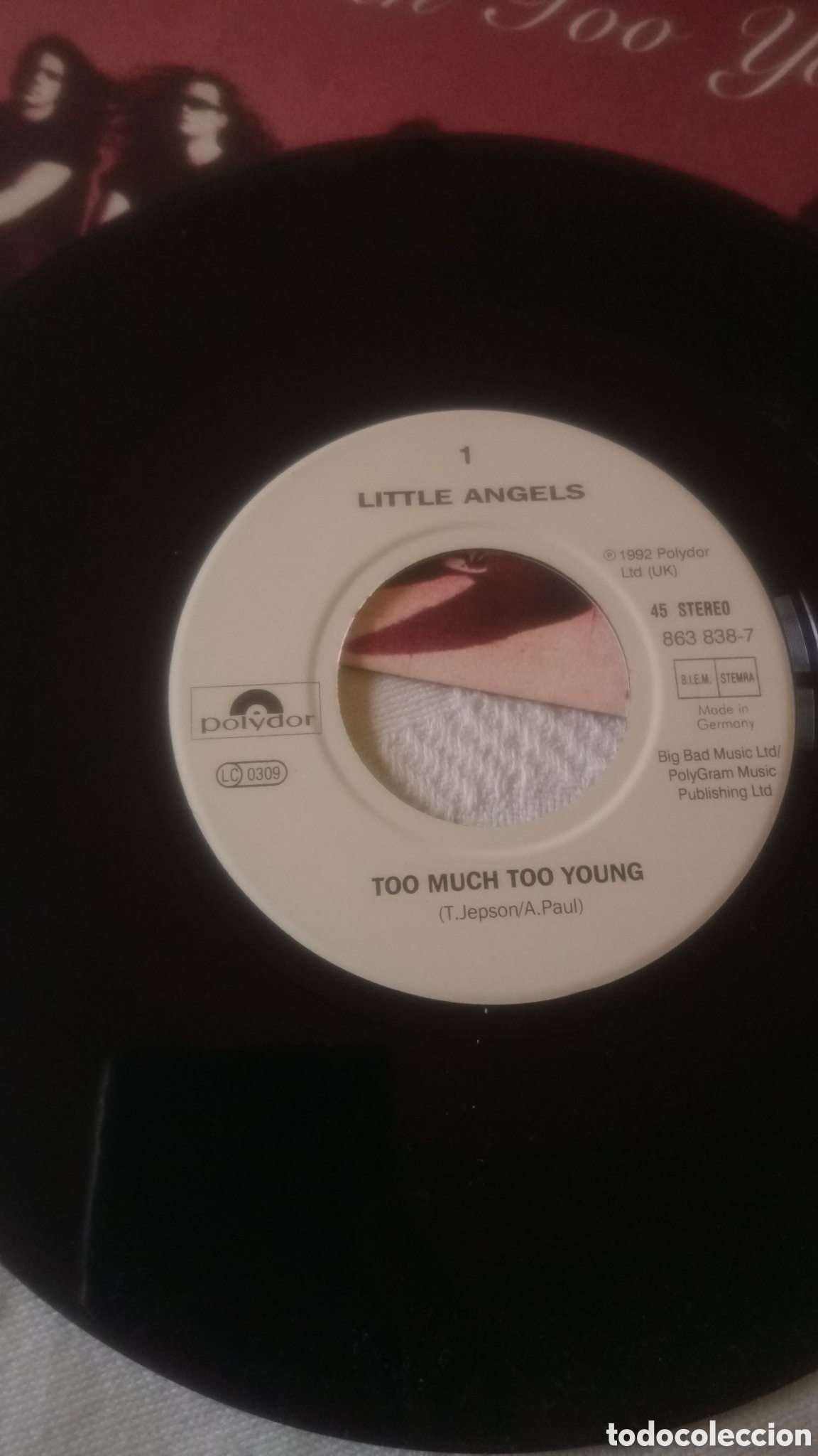 Discos de vinilo: Little Angels - Too Much Too Young - single - Foto 5