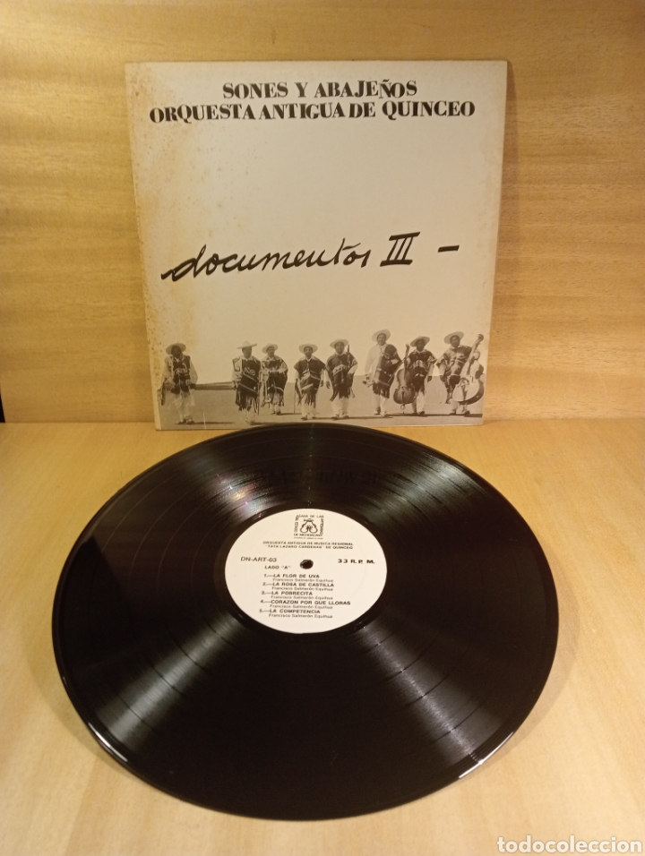 Disques de vinyle: Orquesta Antigua de Quinceo. Sones y Abaje&ntilde;os. M&eacute;xico.