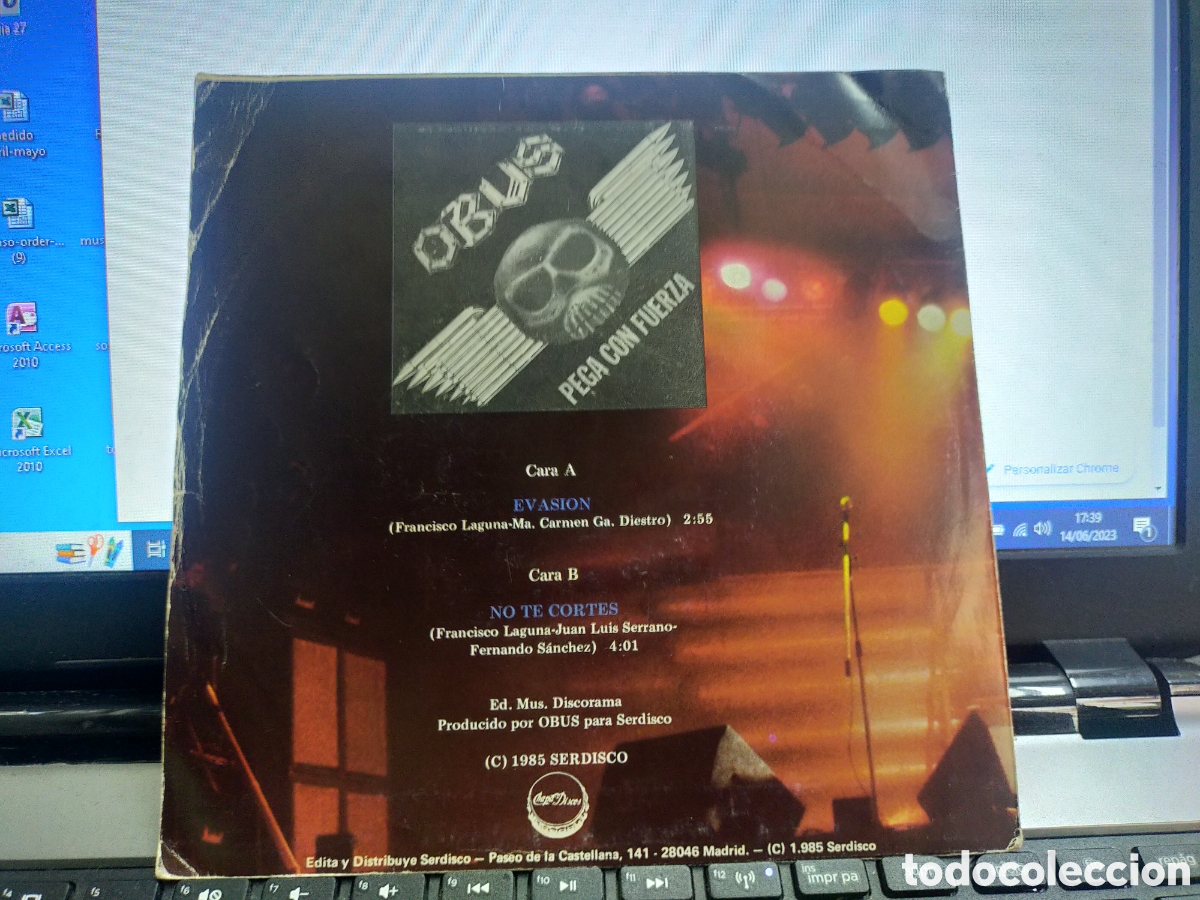 Discos de vinilo: Obus single promocional evasi&oacute;n 1985 - Foto 2